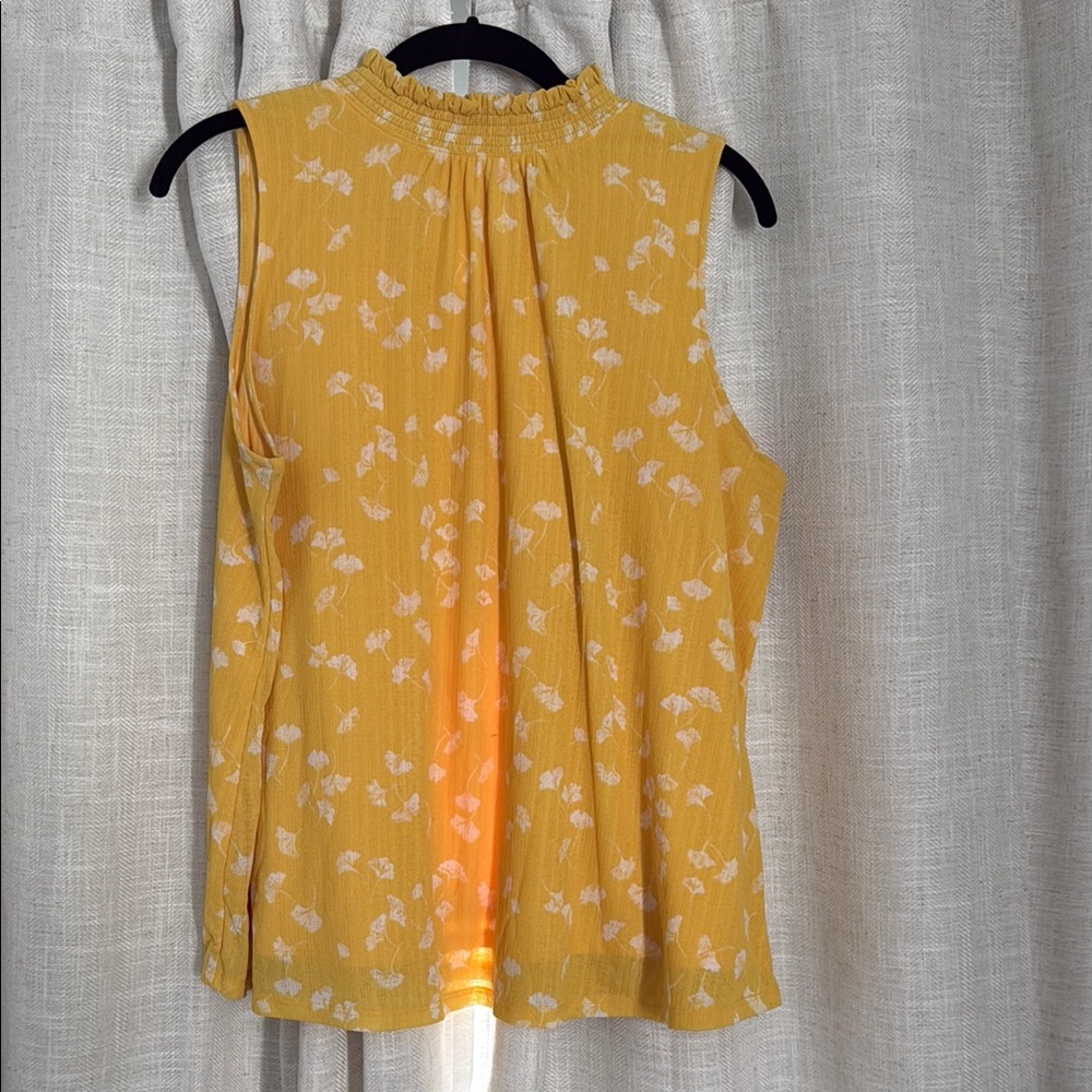 Yellow Floral Sleeveless Top